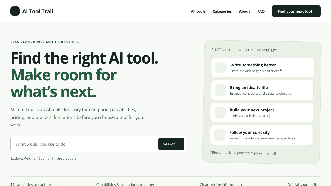 AI Tool Trail website screenshot