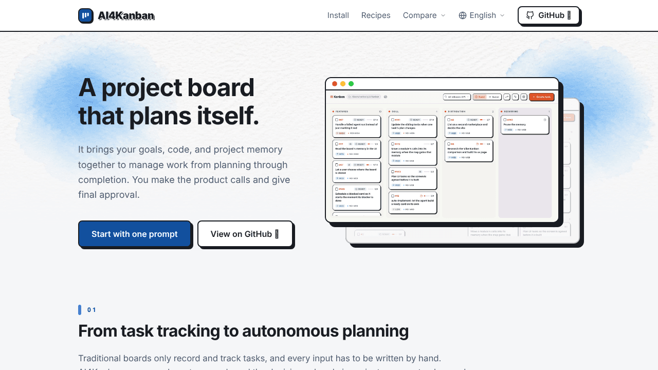 AI4Kanban website screenshot