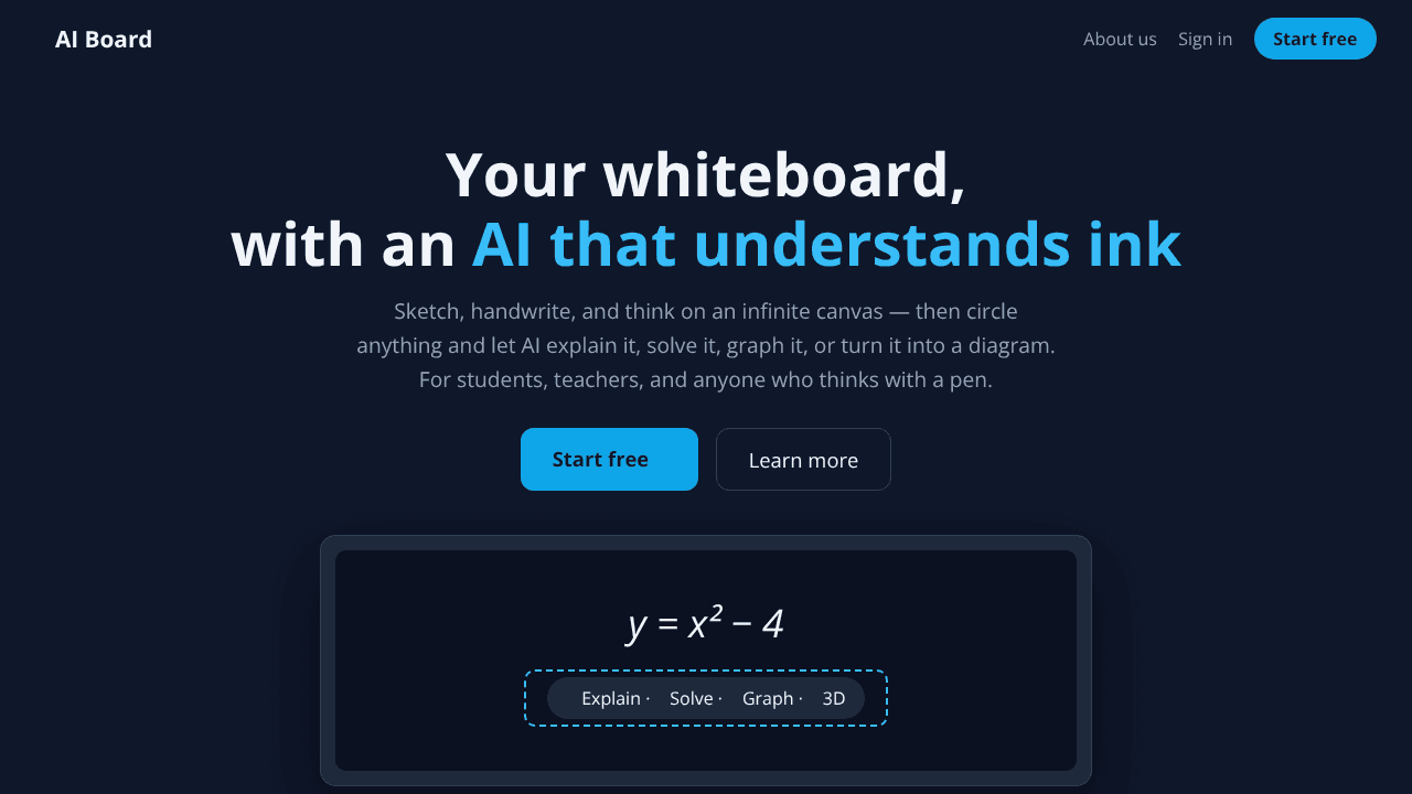 Aiboard website screenshot