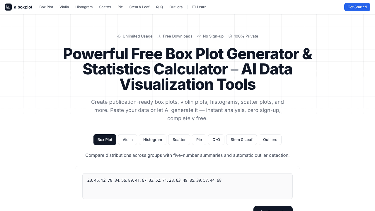 aiboxplot website screenshot