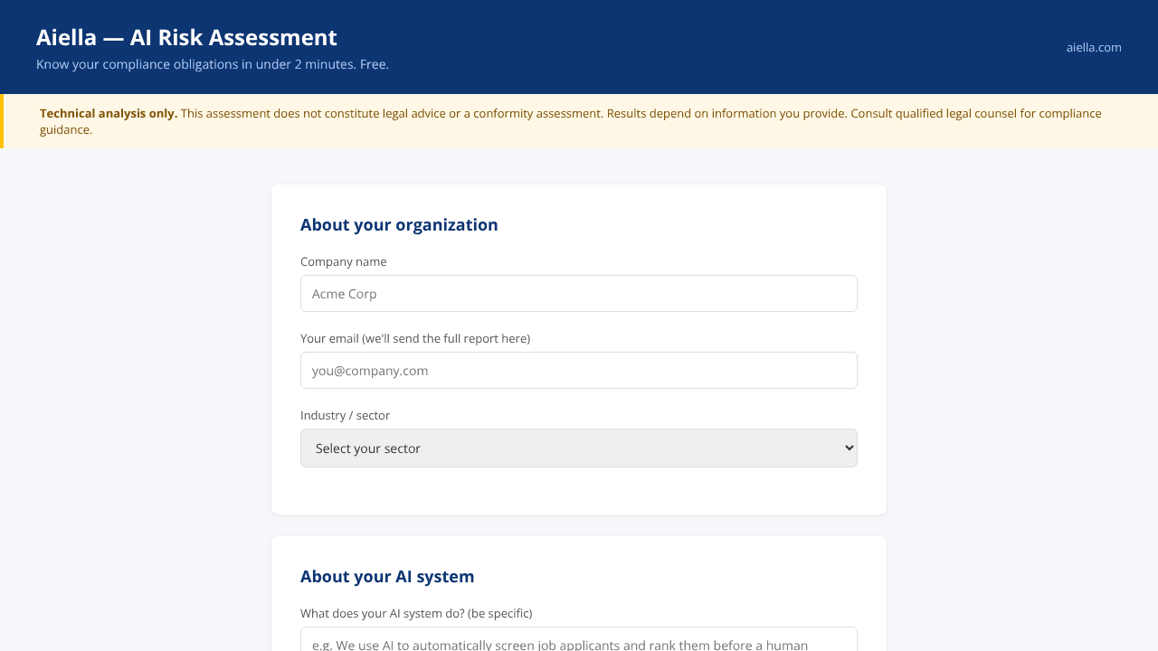 Aiella website screenshot
