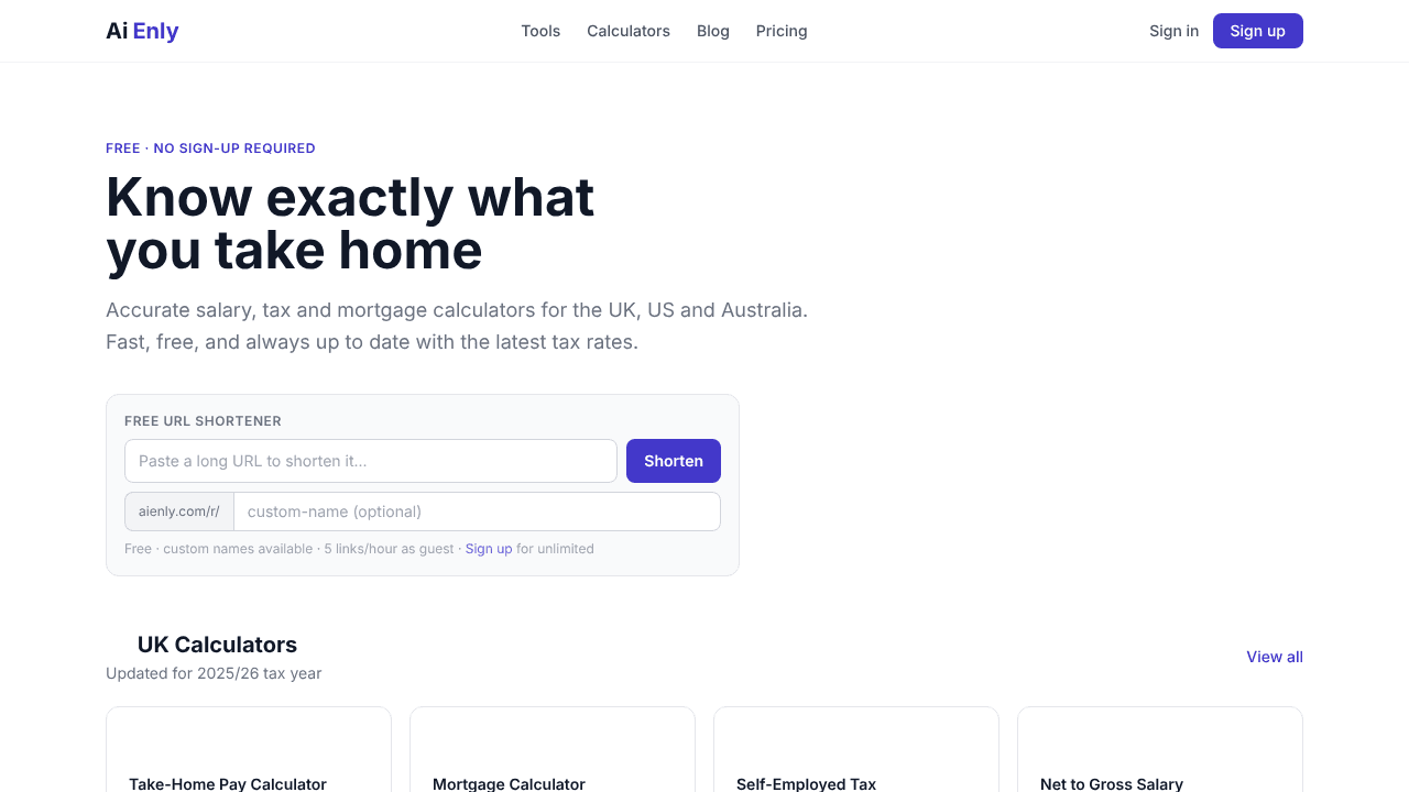 Aienly website screenshot