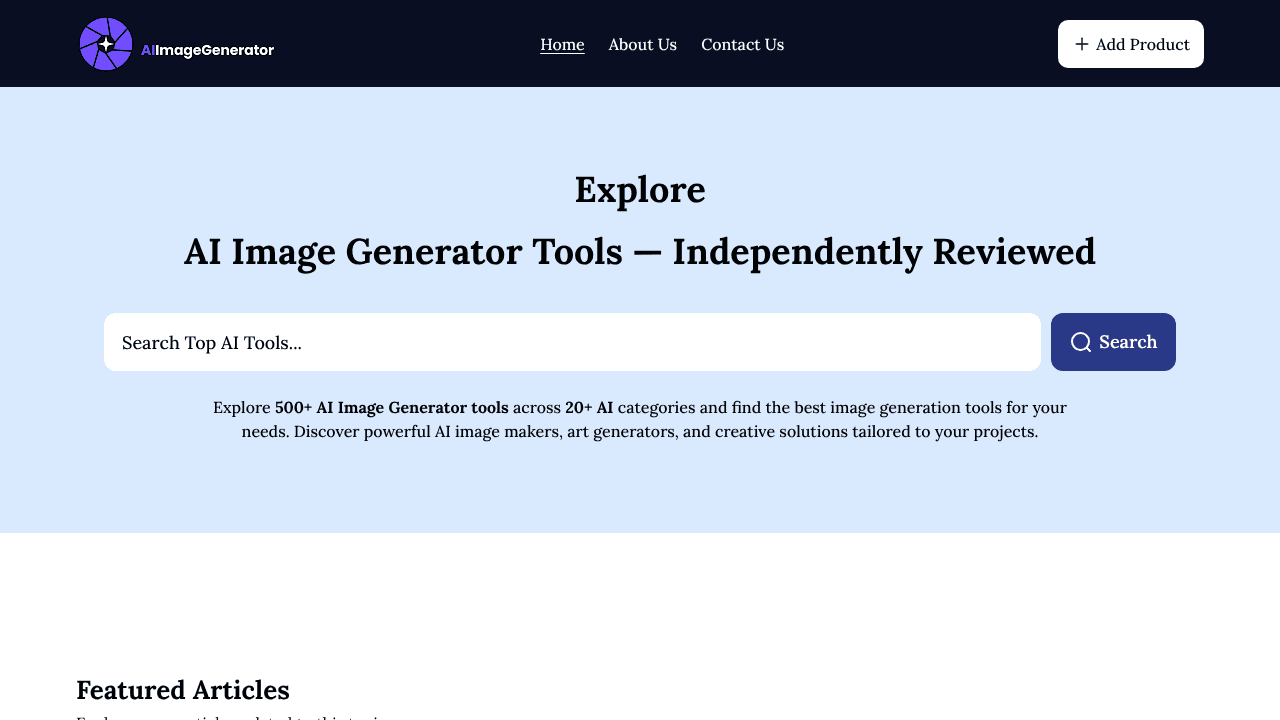 aiimagegenerator.io website screenshot