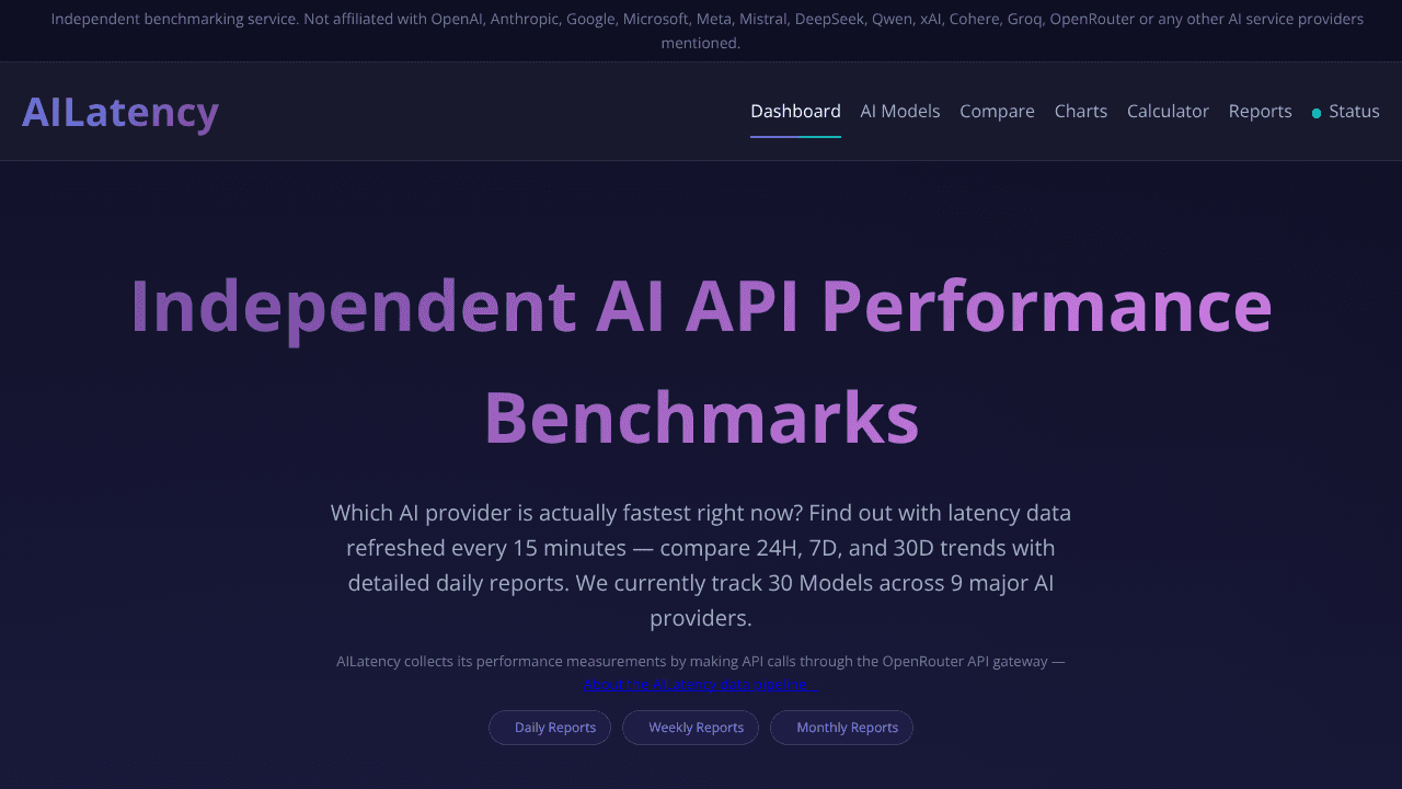 AILatency website screenshot