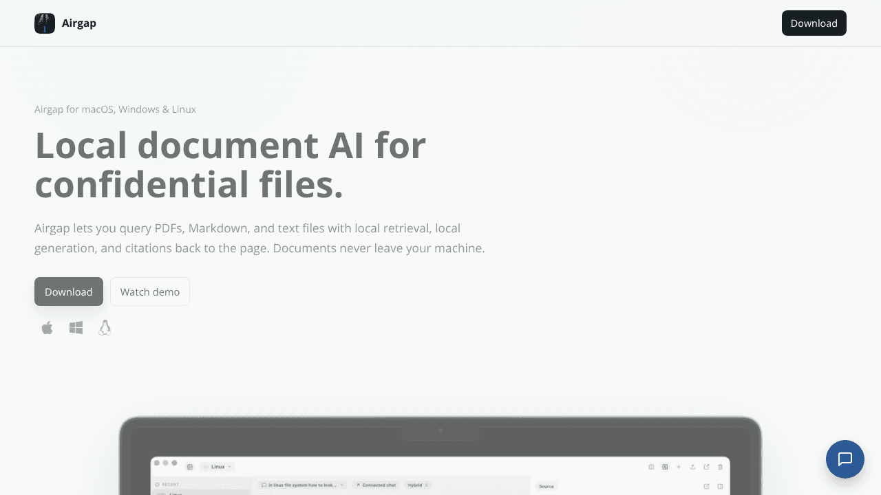 Airgap website screenshot
