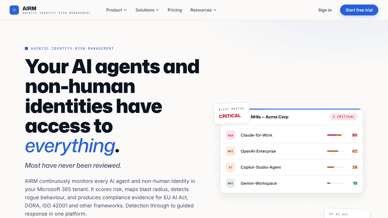 AIRM - By Sabiki Security website screenshot