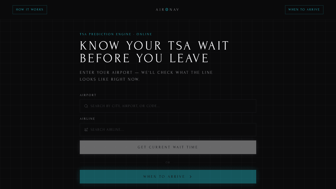 AiroNav website screenshot