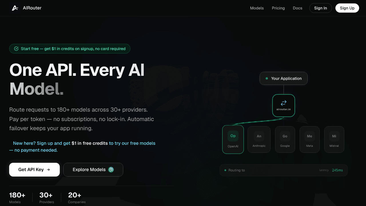 Airouter website screenshot