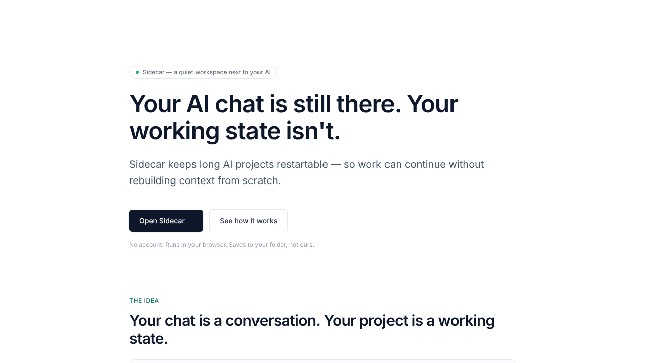 AISidecar website screenshot