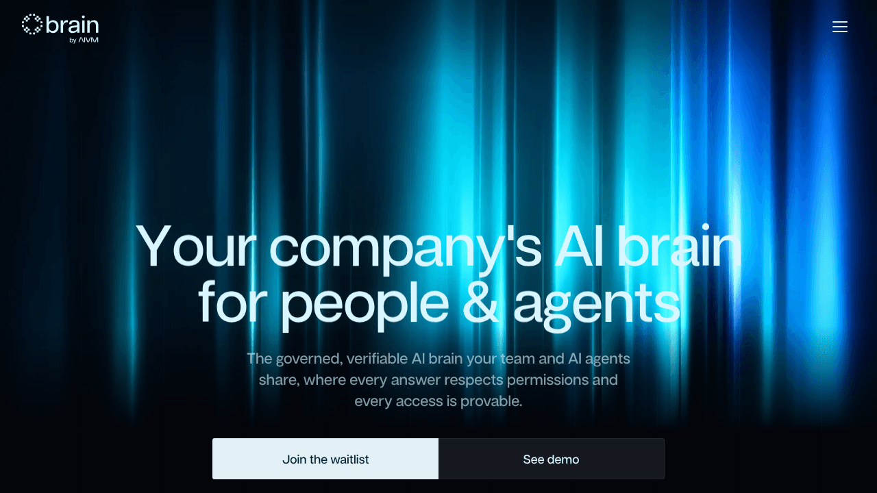 AIVM Launch website screenshot
