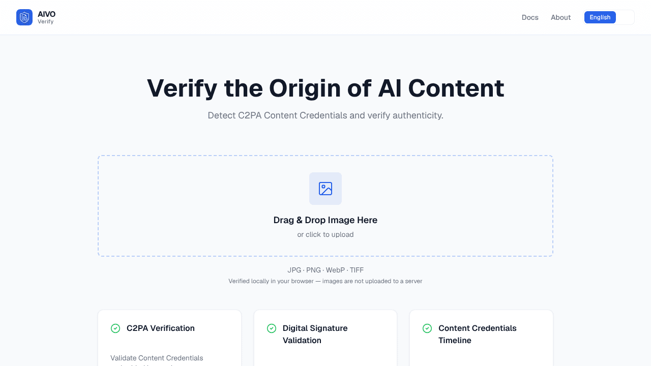 AIVO Verify website screenshot