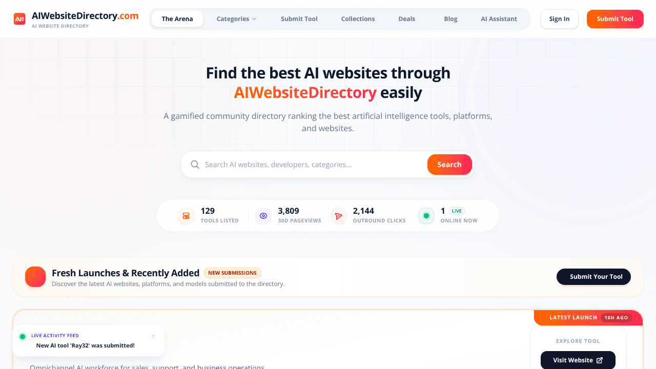 AIWebsiteDirectory website screenshot