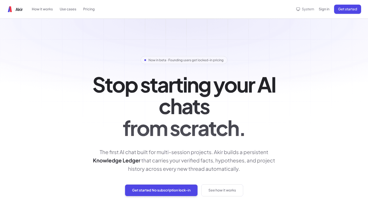 Akir website screenshot