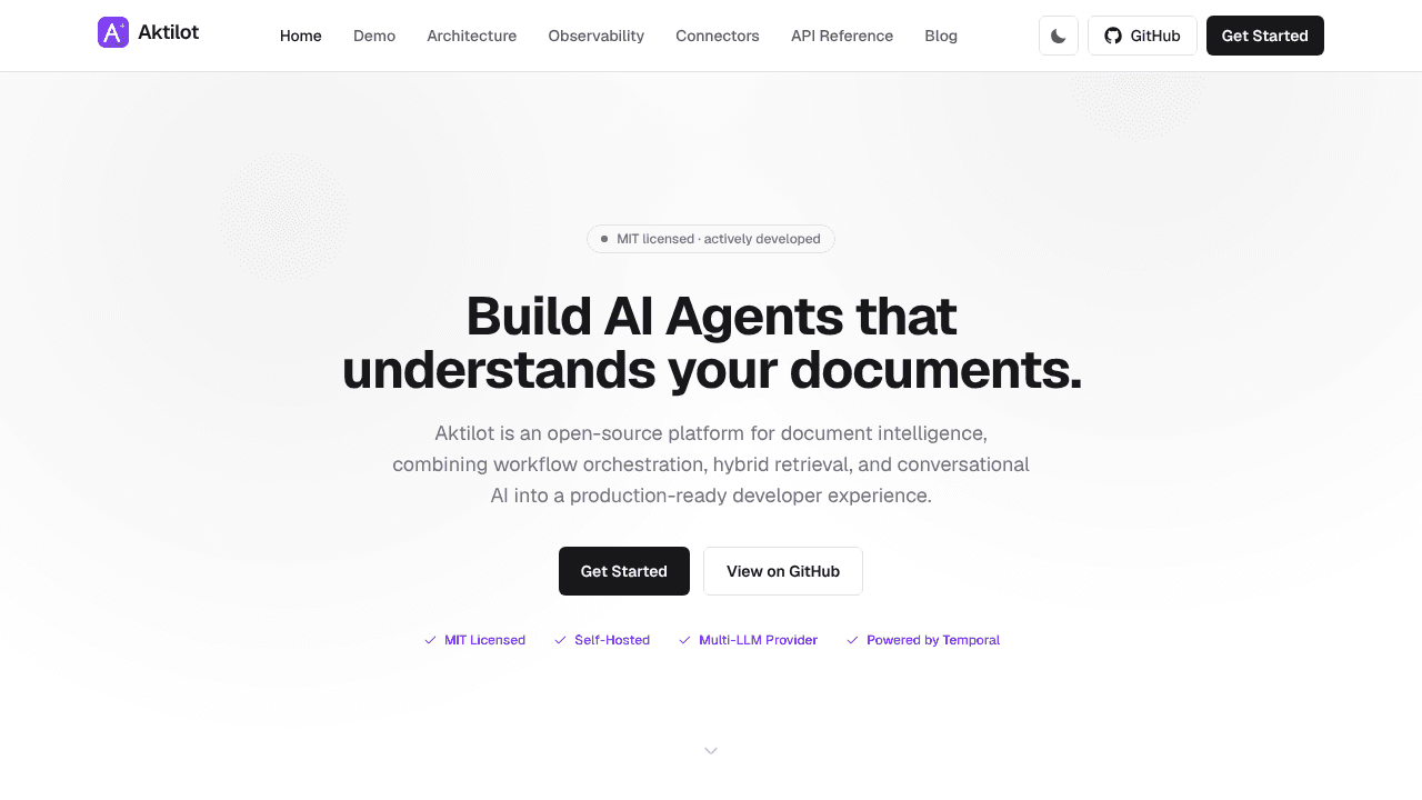 Aktilot website screenshot