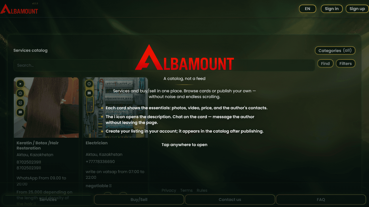Albamount website screenshot