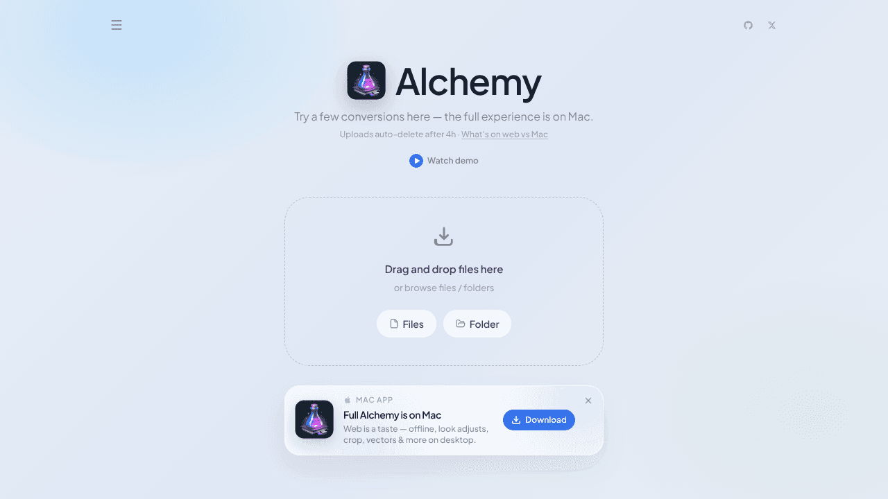 Alchemy website screenshot