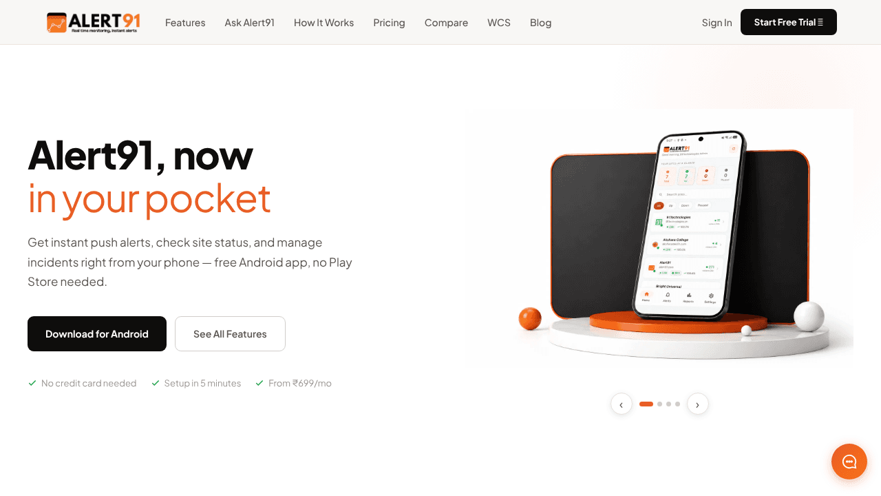 Alert91 website screenshot