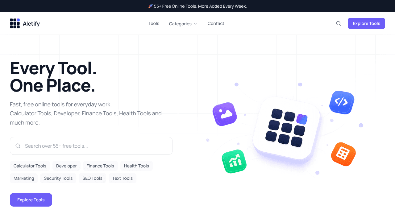 Aletify website screenshot