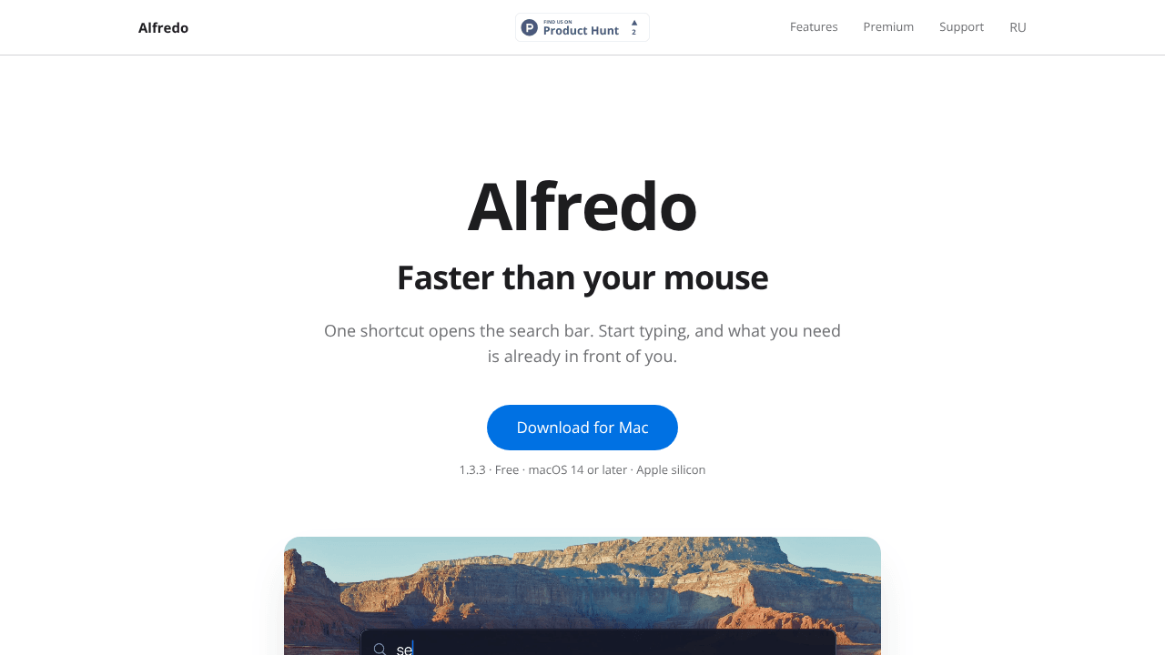 Alfredo website screenshot