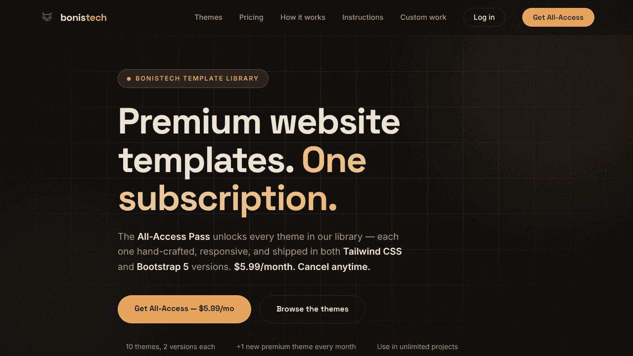 All-Access for $5.99/mo website screenshot