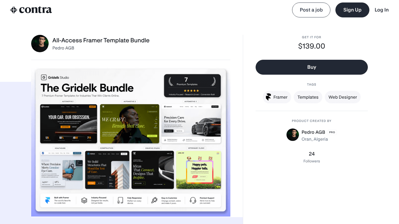  All-Access Framer Template Bundle website screenshot