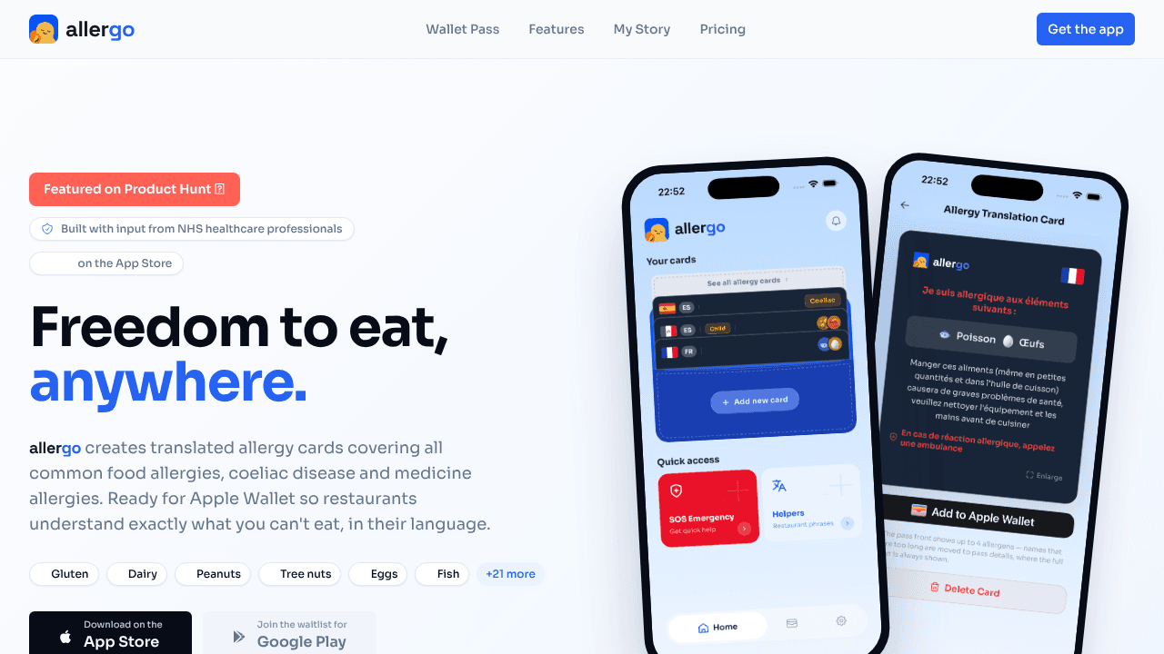 Allergo website screenshot