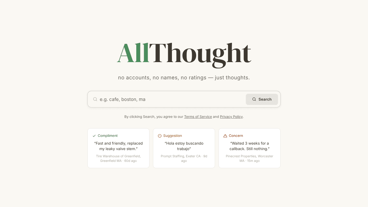 AllThought website screenshot