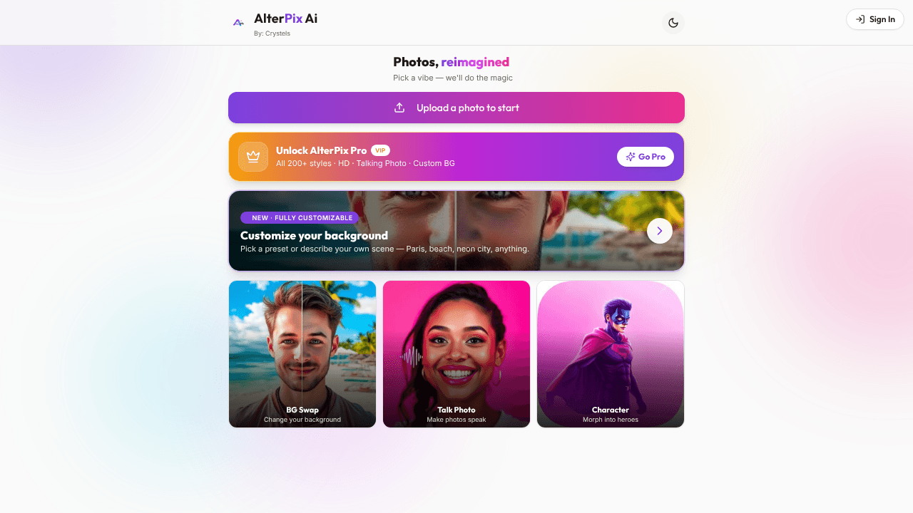 AlterPixAi  website screenshot