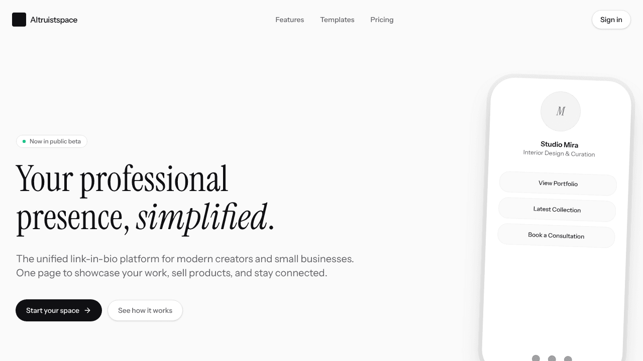  Altruistspace - Networking Sorted website screenshot