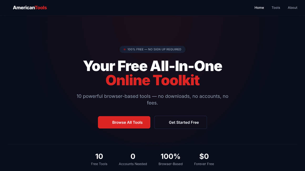AmericanTools.net Homepage website screenshot