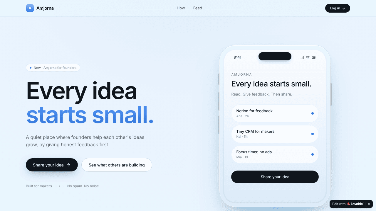 Amjorna  website screenshot
