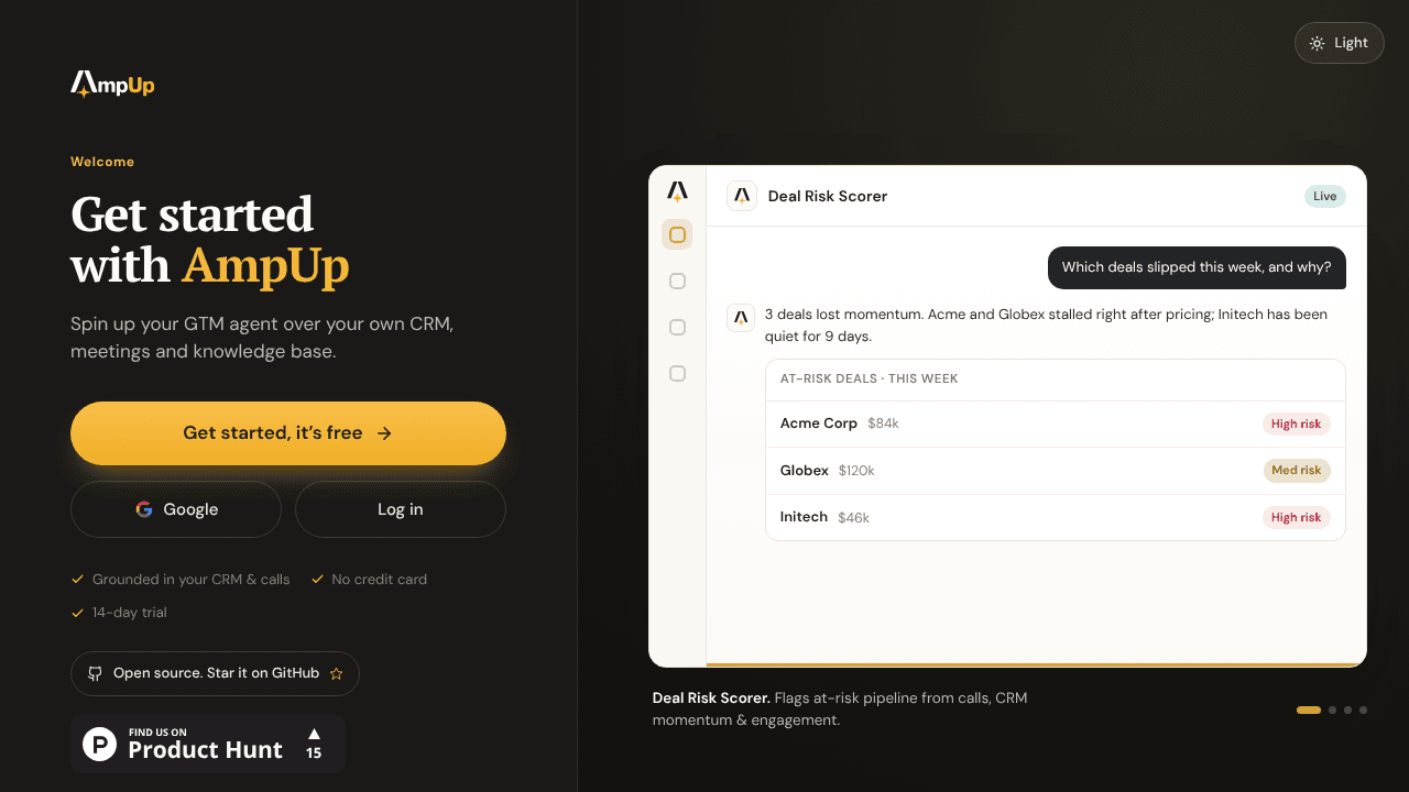 AmpUp website screenshot