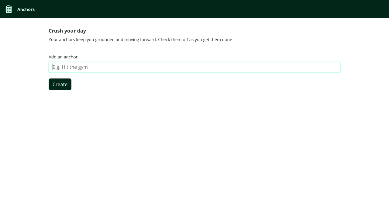 Anchors website screenshot