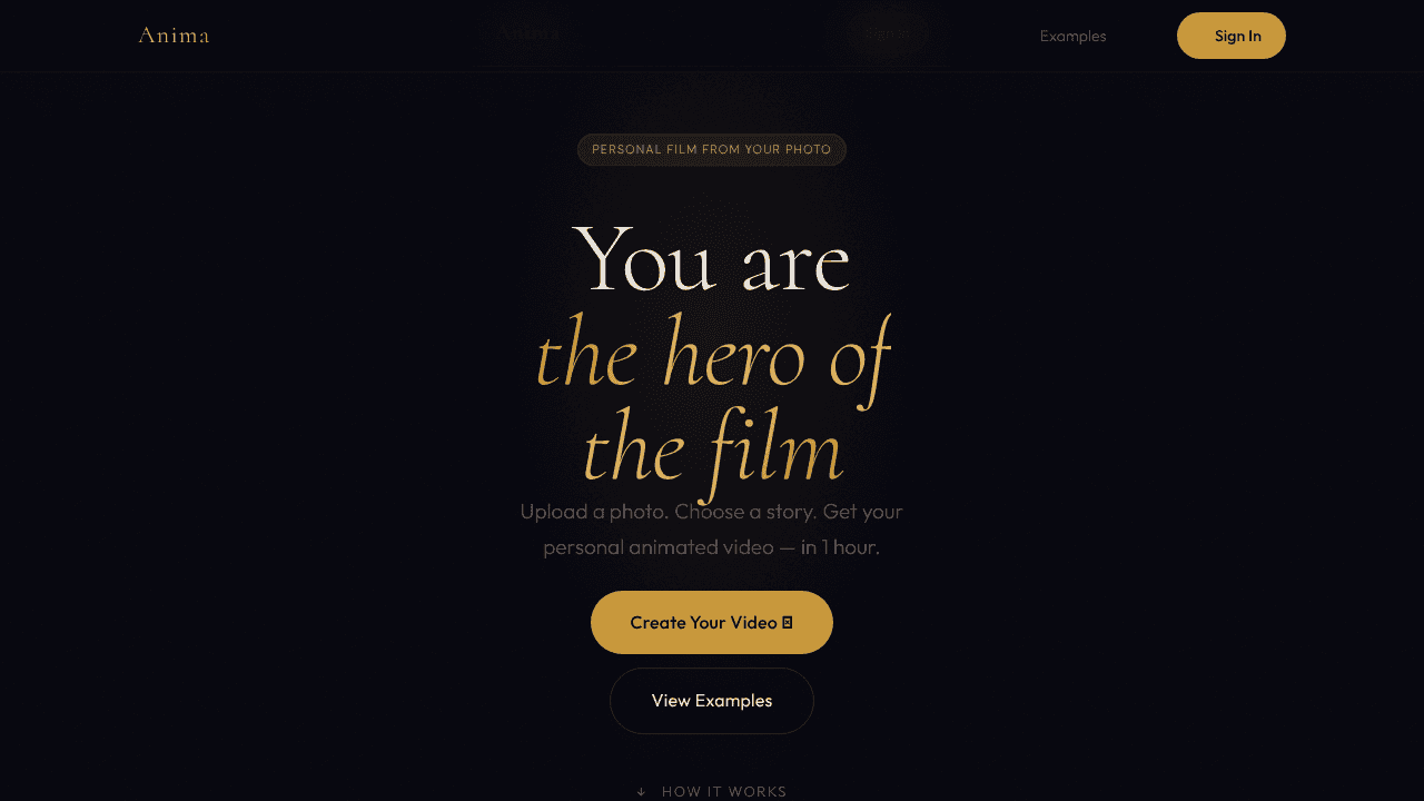 Anima — Your story, animated website screenshot