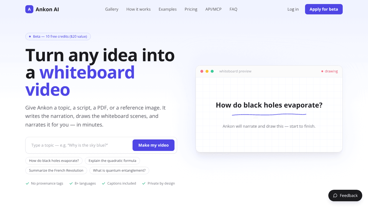 Ankon AI website screenshot