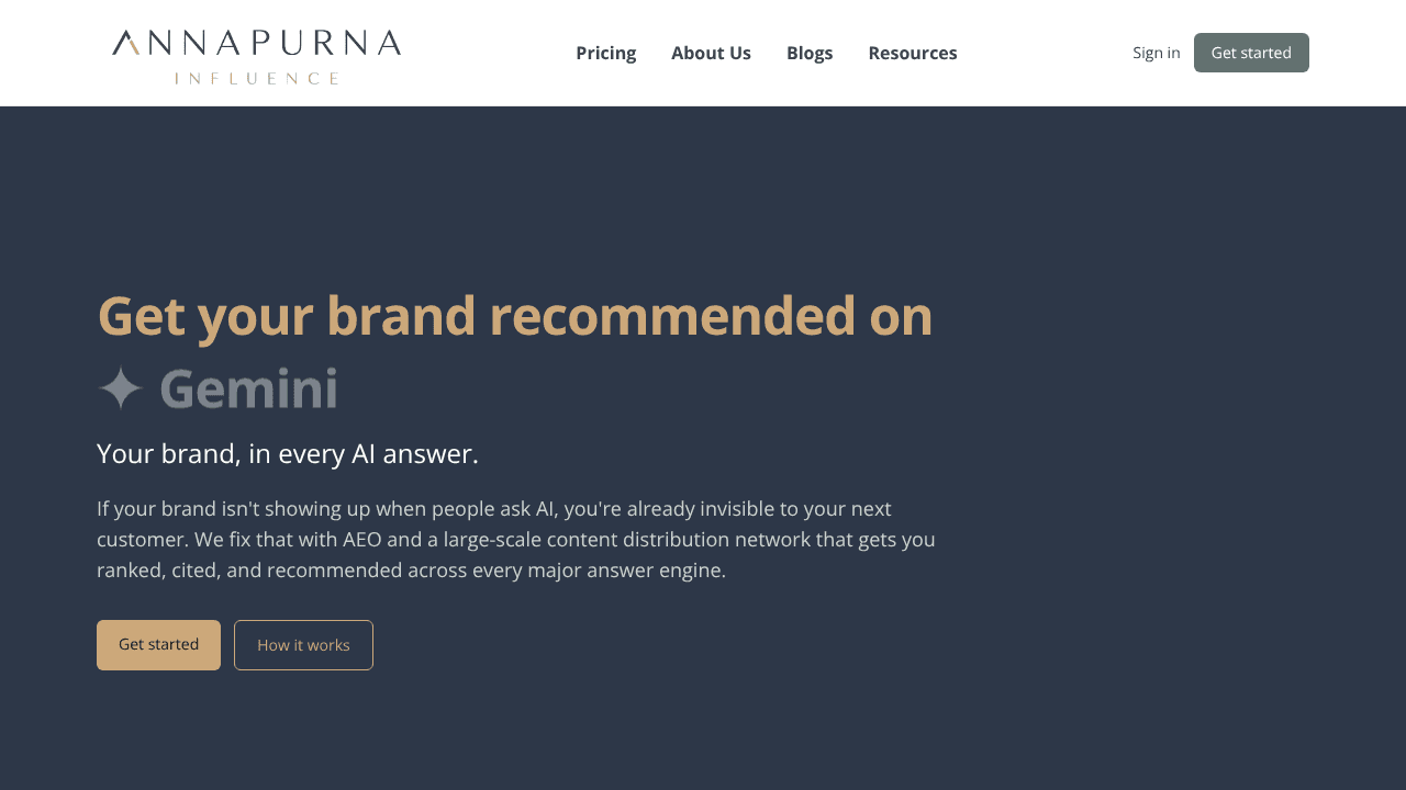 Annapurna Influence website screenshot