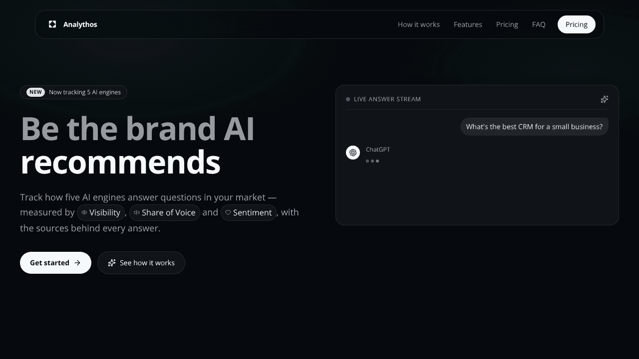Answer Engine Intelligence website screenshot