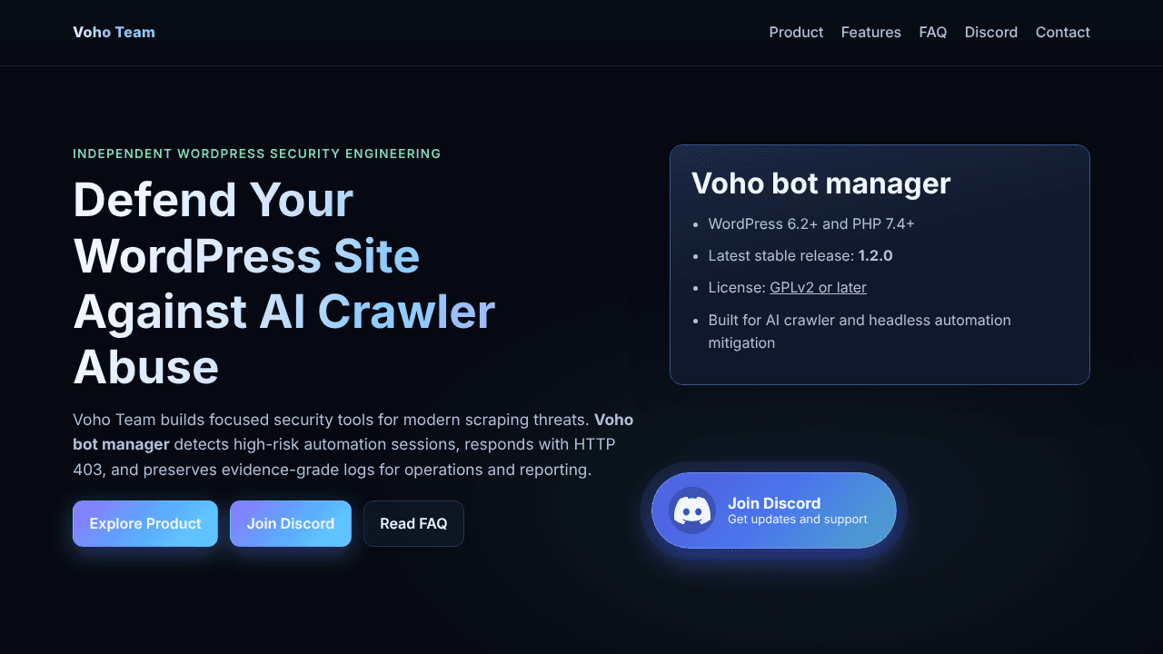 Anti-bot like Openclaw AI for wordpress website screenshot