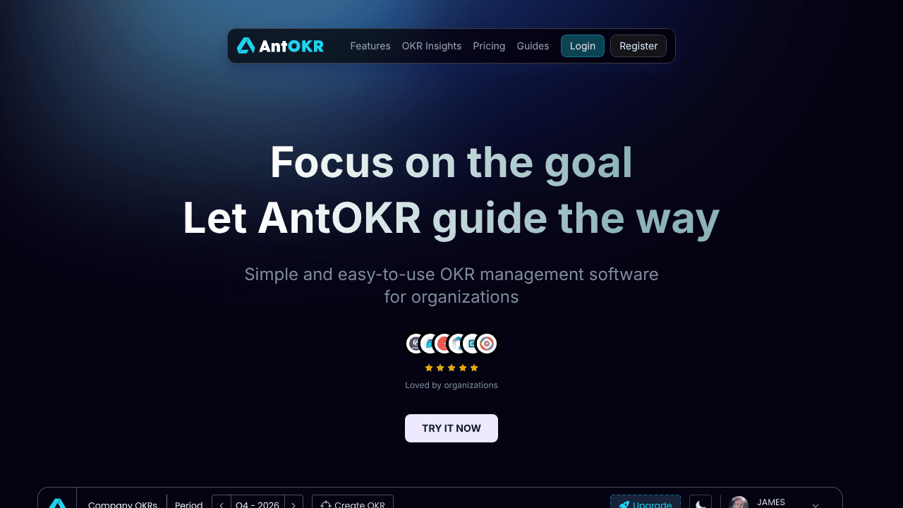 AntOKR website screenshot