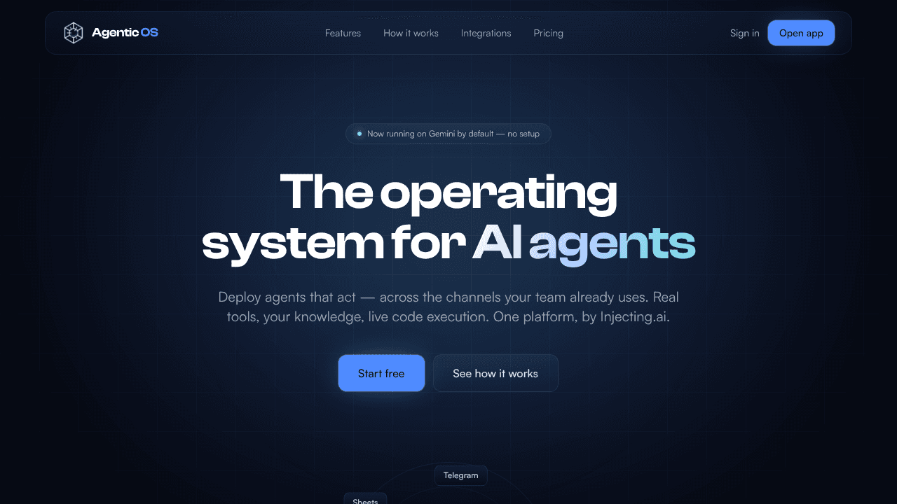 AOS - operating system for intelligence website screenshot