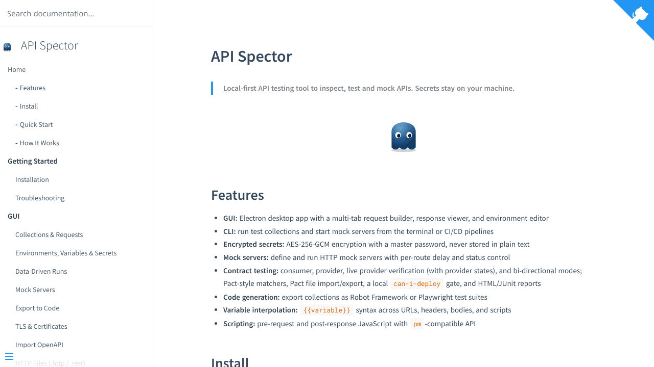 API Spector website screenshot