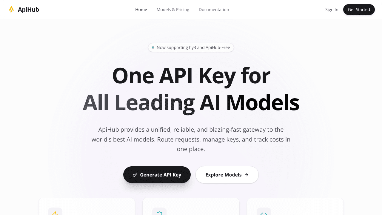 ApiHub website screenshot
