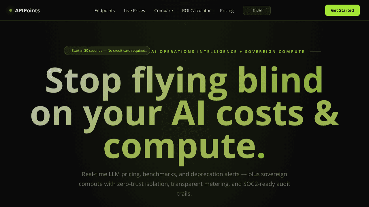 APIPoints website screenshot