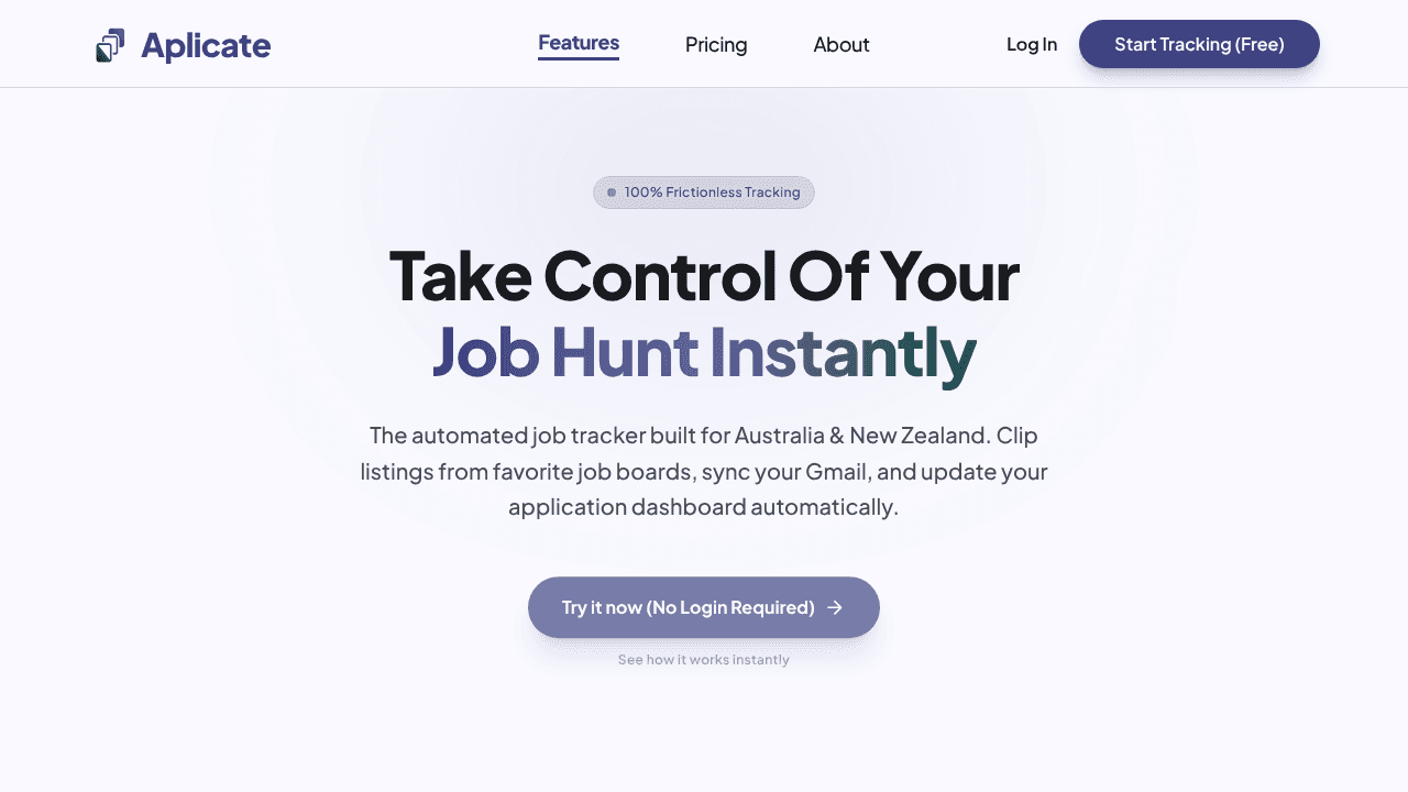 Aplicate website screenshot