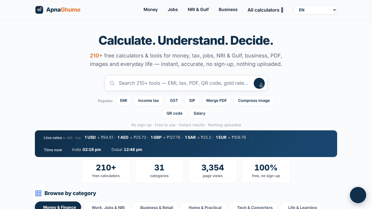 ApnaGhumo website screenshot