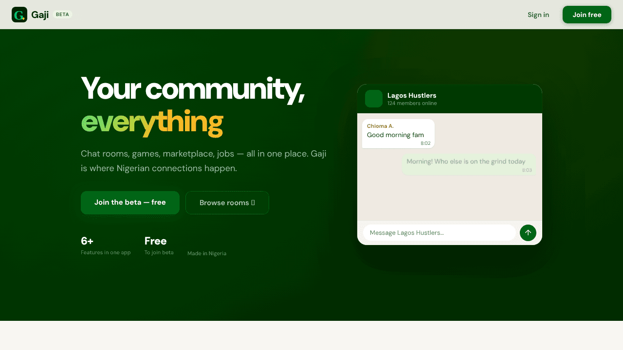 App | Gaji website screenshot