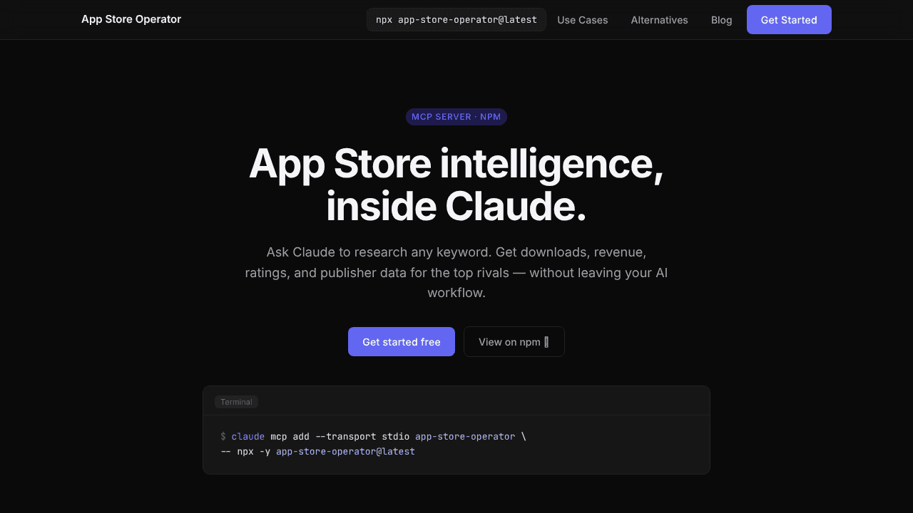 App Store Operator website screenshot