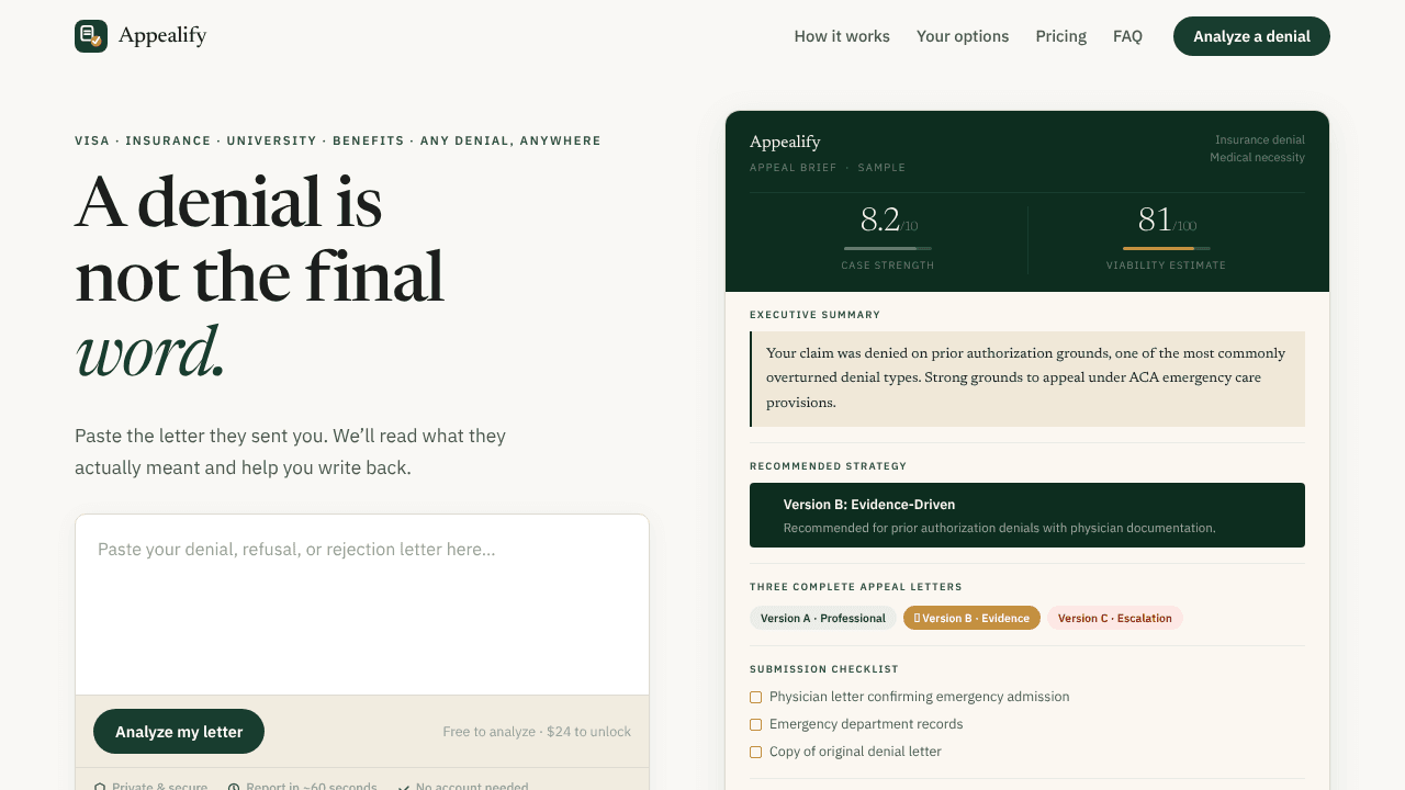 Appealify website screenshot