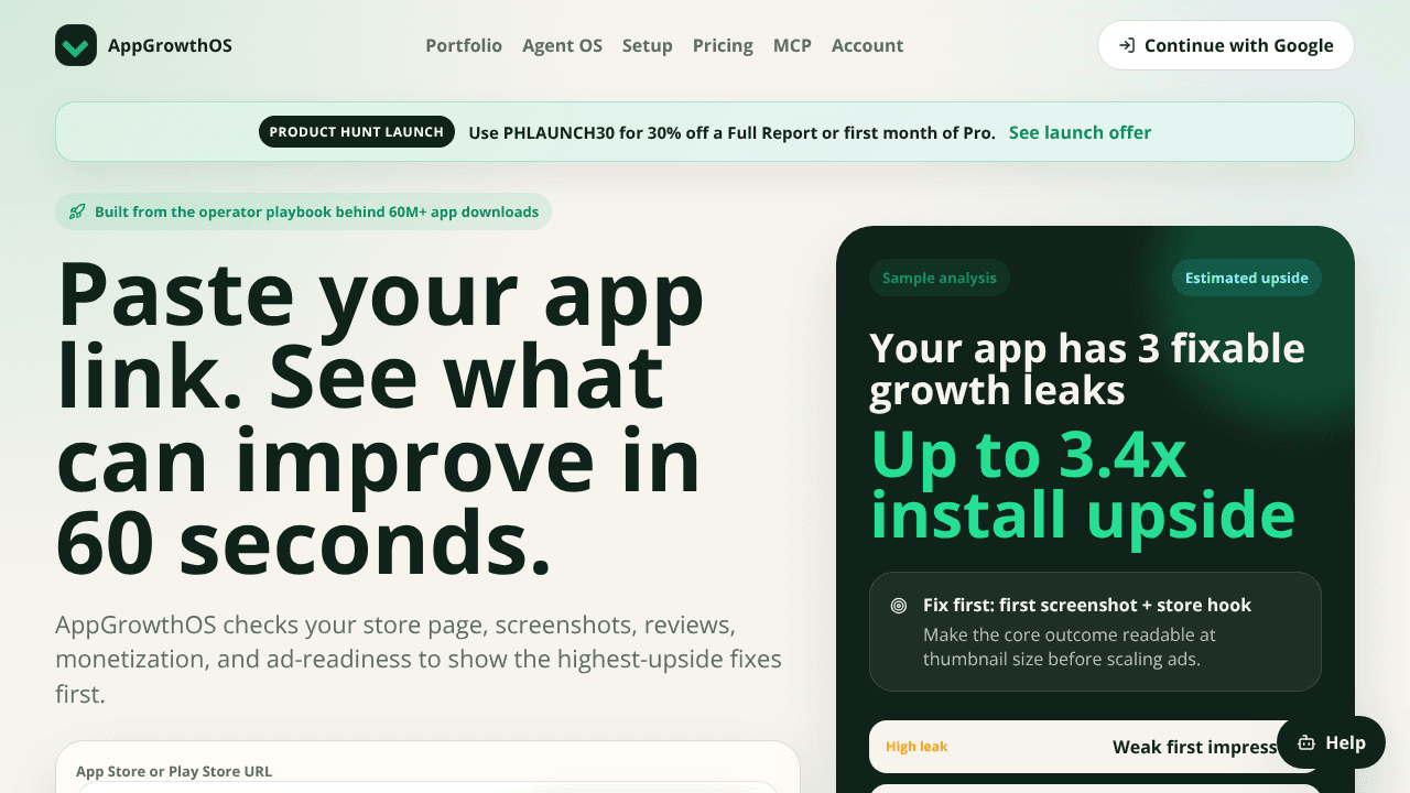 AppGrowthOS website screenshot