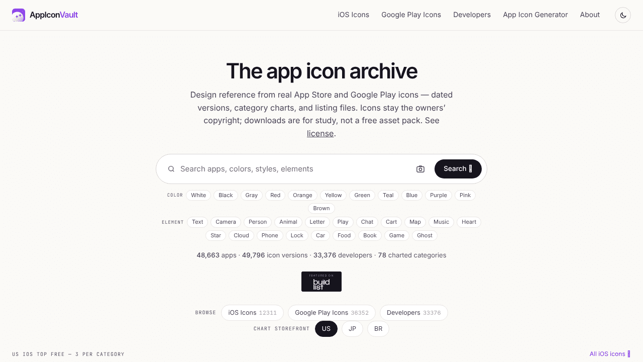 AppIconVault website screenshot